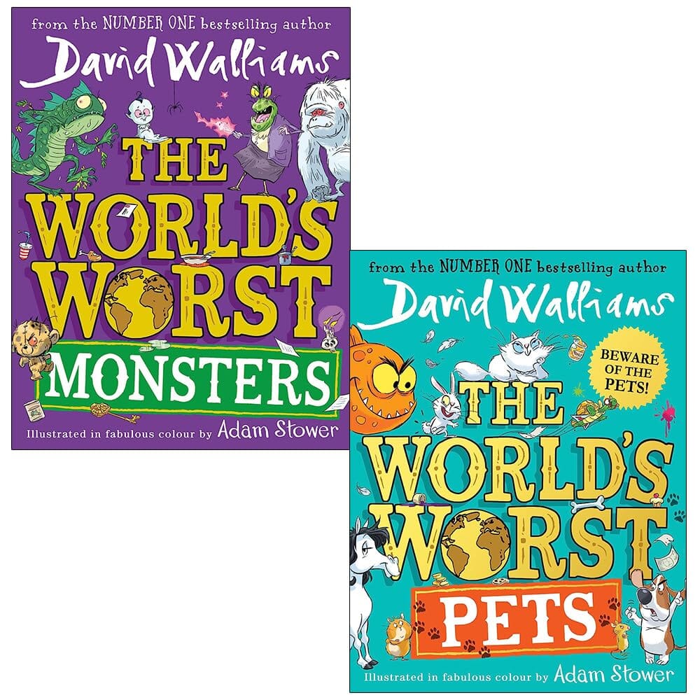 The World’s Worst Monsters & Pets by David Walliams (Illustrated) 2 Books Collection Set