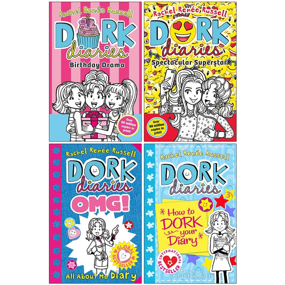 Dork Diaries Series By Rachel Renee Russell 4 Books Collection Set