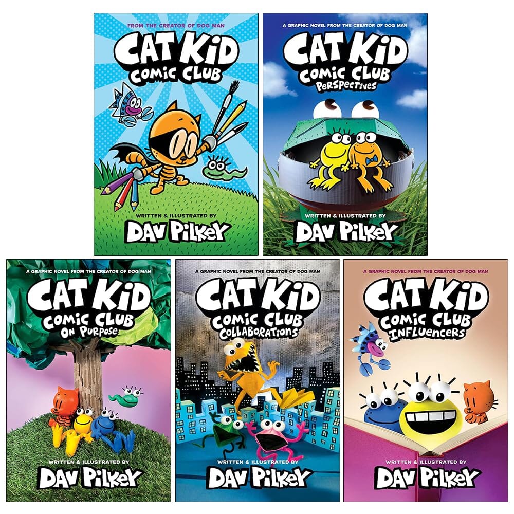 Cat Kid Comic Club by Dav Pilkey 5 Books Collection Set - Graphic Novels