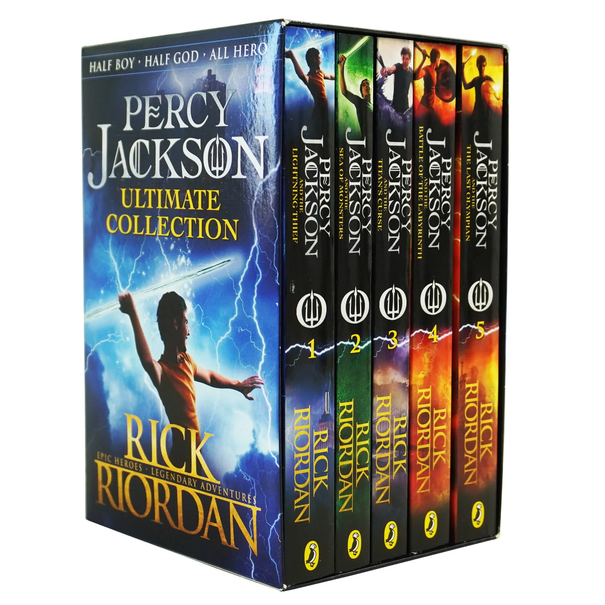 Percy Jackson Series by Rick Riordan 5 Books Box Set