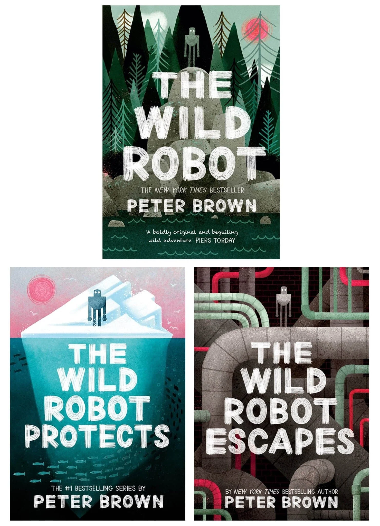 The Wild Robot Series By Peter Brown 3 Books Collection