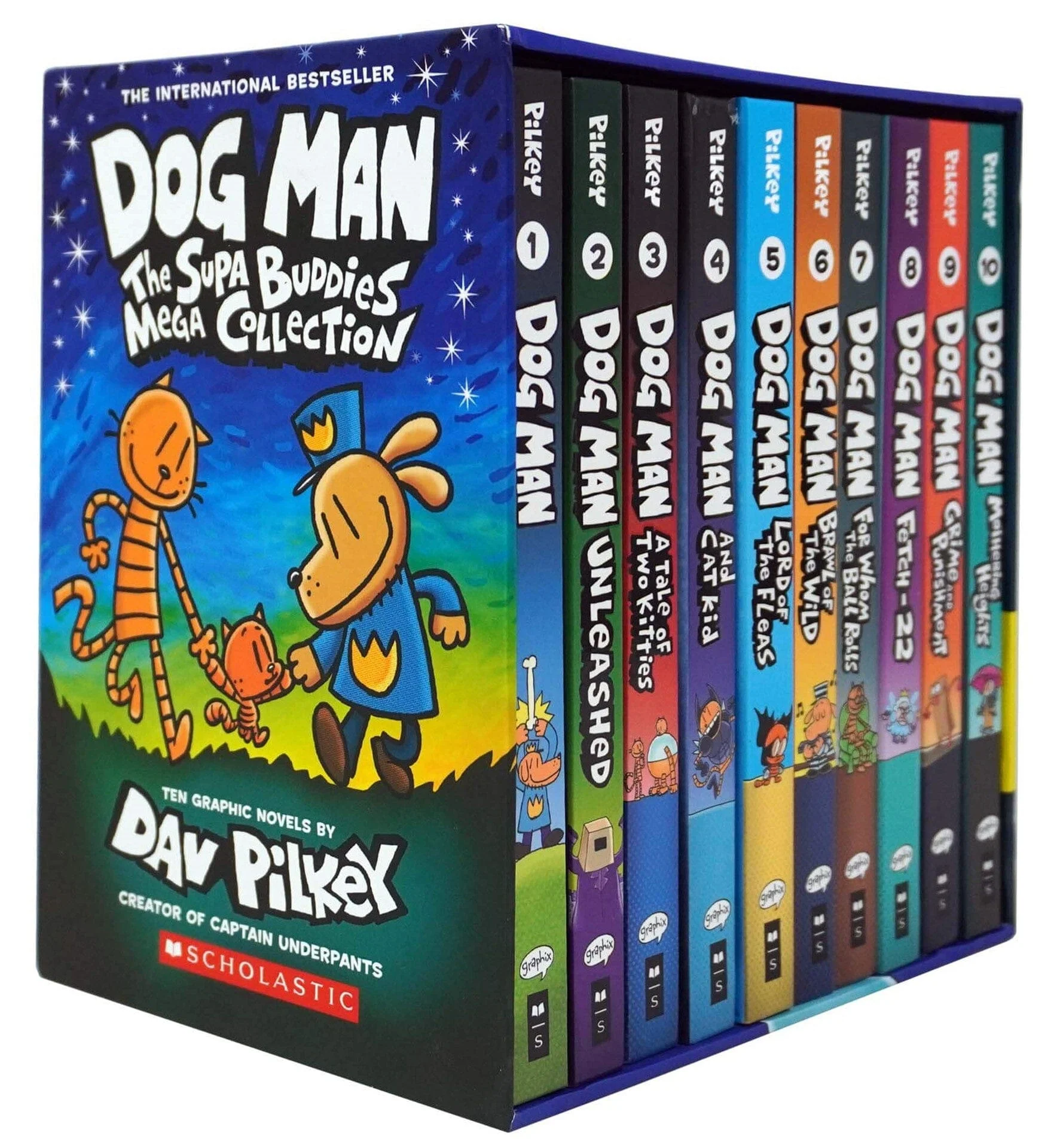 Dog Man 1-10: The Supa Buddies Mega Set by Dav Pilkey