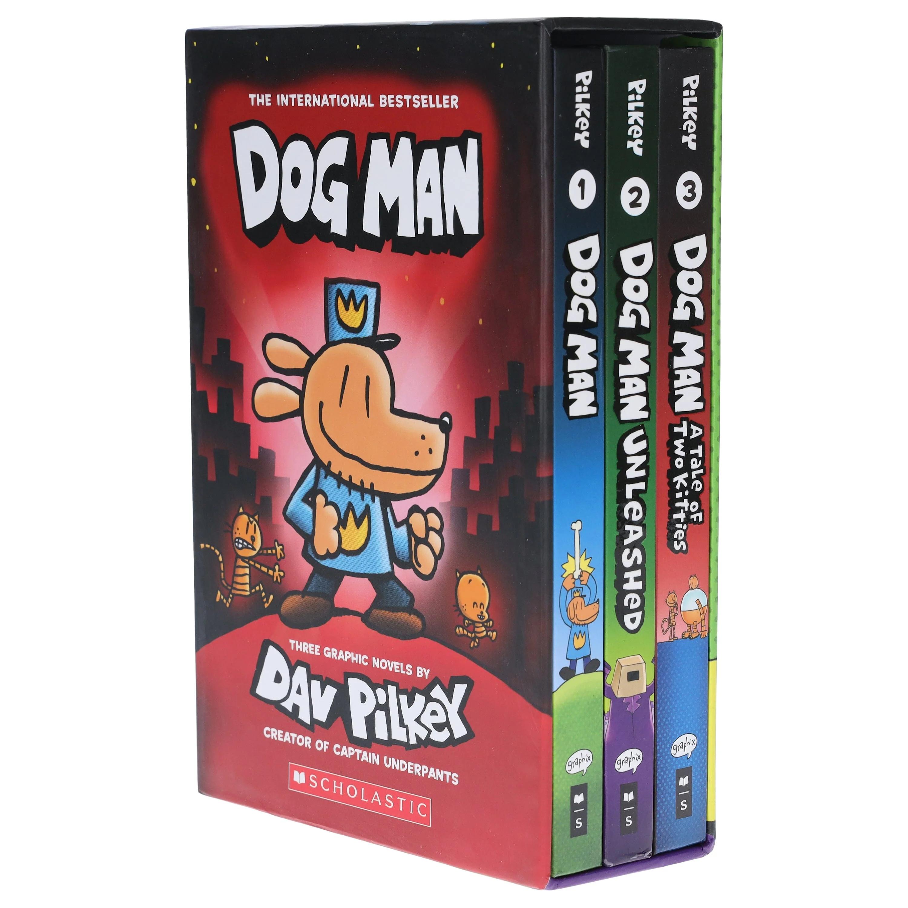 Dog Man: Book 1-3 Graphic Novels by Dav Pilkey 3 Books Box Set