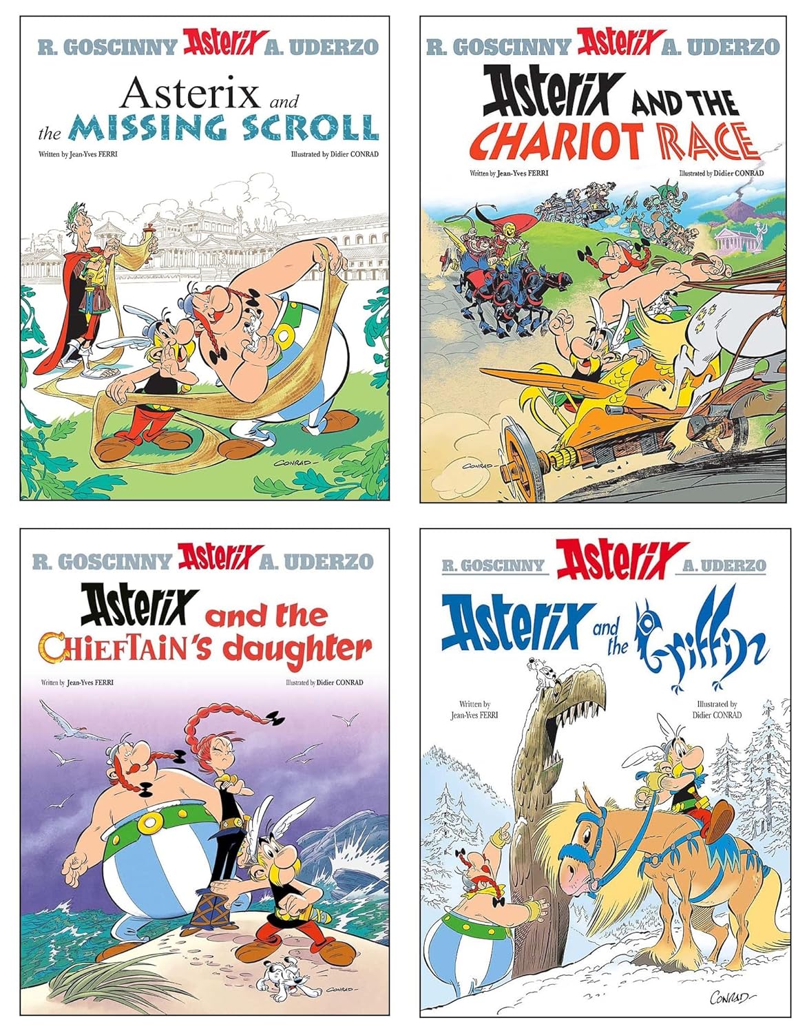 Asterix Series 8 (Book 36-39) Set by Goscinny & Uderzo: 4 Books Collection Set