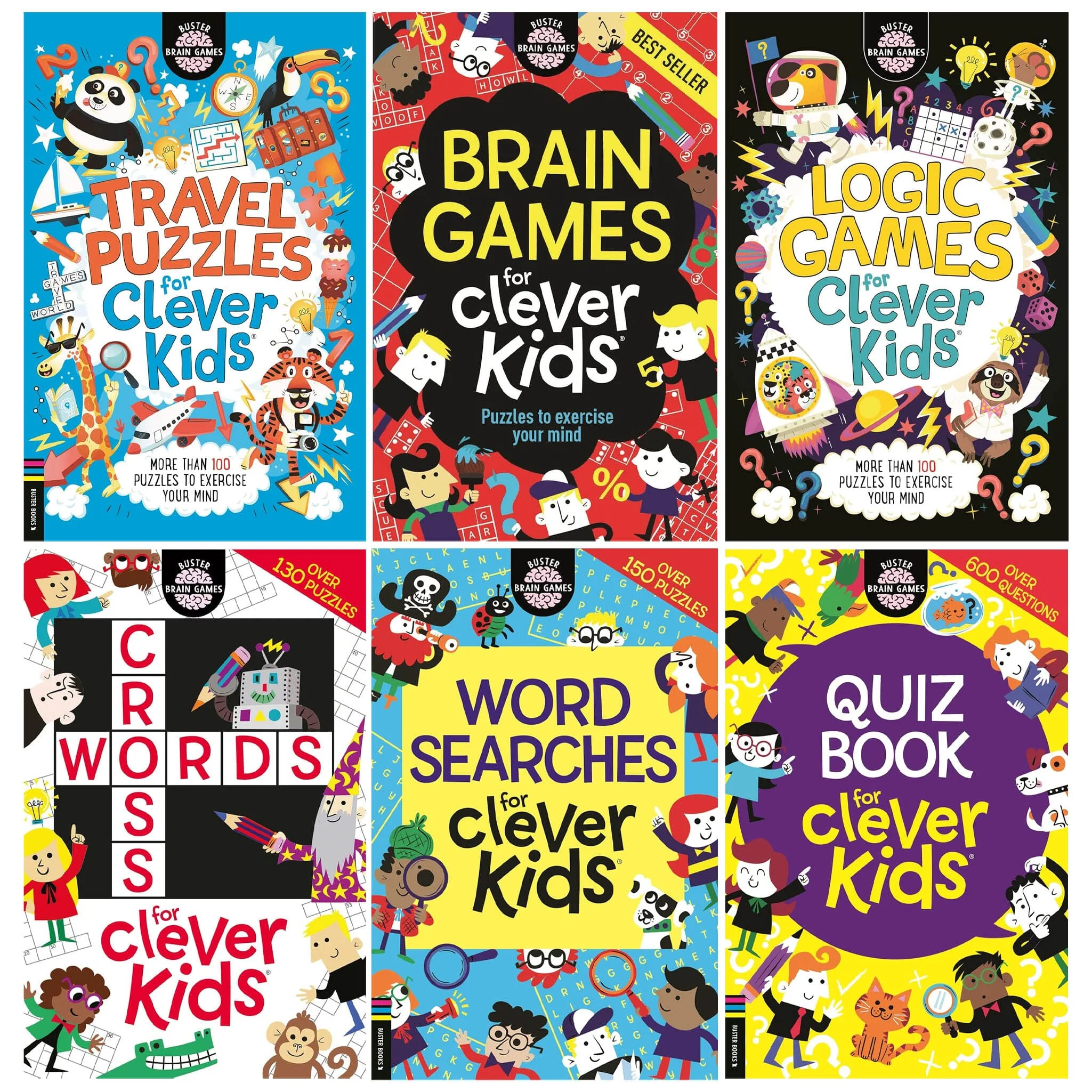 Clever Kids Brain Games By Gareth Moore 6 Books Collection Set